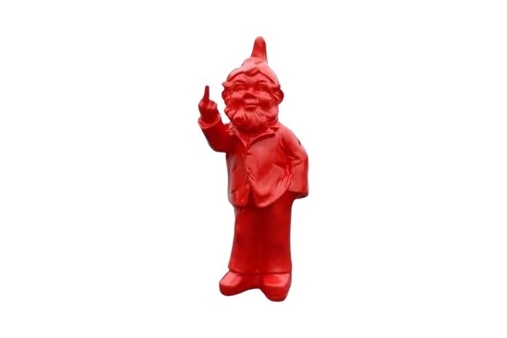 Statuette 30 Cm Nain De Jardin Fuck Doigt D Honneur Rouge