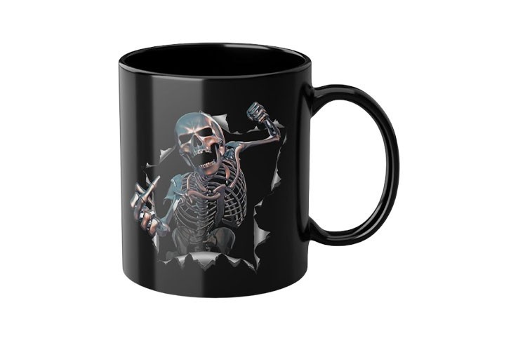 Mug en céramique squelette doigt d'honneur pour homme