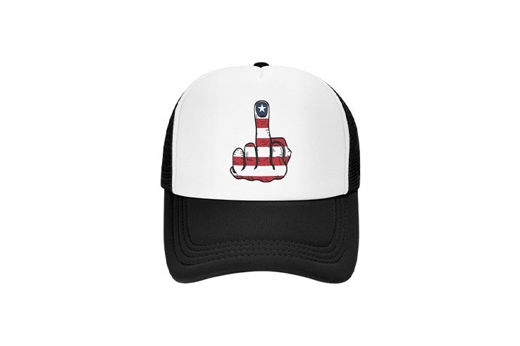 Casquette réglable doigt d'honneur drapeau USA style trucker