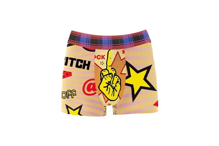 Boxer à motif pop-art doigt d'honneur homme