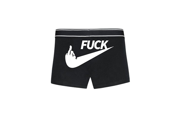 Boxer motif doigt d'honneur et inscription FUCK noir homme