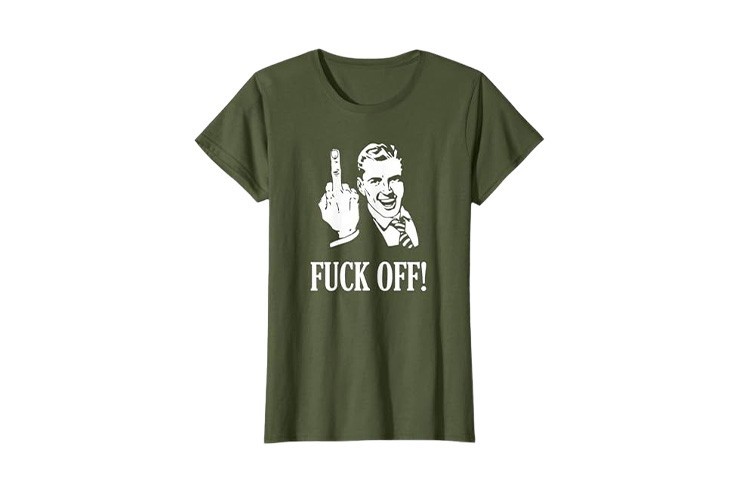 T-shirt femme Fuck Off doigt d'honneur vert