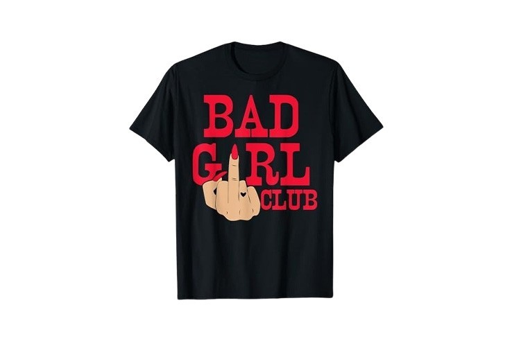 Tee-shirt Bad Girl Club noir pour femme : Soyez cool, amusante et rebelle ! 🤘